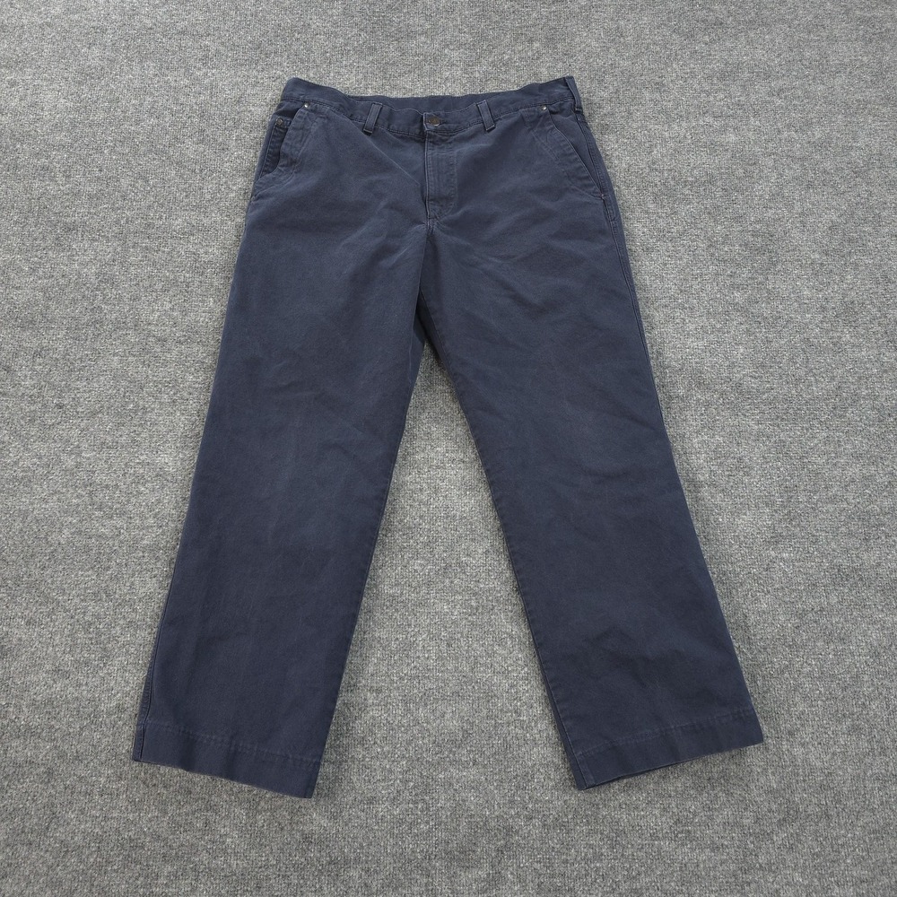 Zegna Sport Pants Mens 36x29 Blue Cotton Canvas Chino Straight Casual Designer
